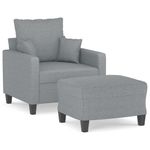 Casa si Gradina - Mobilier - Scaune si fotolii - Fotolii - Fotoliu canapea cu taburet, gri deschis, 60 cm, textil - Infinity.ro