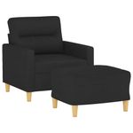 Casa si Gradina - Mobilier - Scaune si fotolii - Fotolii - Fotoliu canapea cu taburet, negru, 60 cm, material textil - Infinity.ro