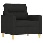 Casa si Gradina - Mobilier - Scaune si fotolii - Fotolii - Fotoliu canapea cu taburet, negru, 60 cm, material textil - Infinity.ro