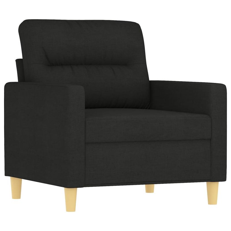 Casa si Gradina - Mobilier - Scaune si fotolii - Fotolii - Fotoliu canapea cu taburet, negru, 60 cm, material textil - Infinity.ro