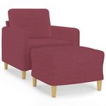 Casa si Gradina - Mobilier - Scaune si fotolii - Fotolii - Fotoliu canapea cu taburet, rosu vin, 60 cm, material textil - Infinity.ro