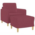 Casa si Gradina - Mobilier - Scaune si fotolii - Fotolii - Fotoliu canapea cu taburet, rosu vin, 60 cm, material textil - Infinity.ro