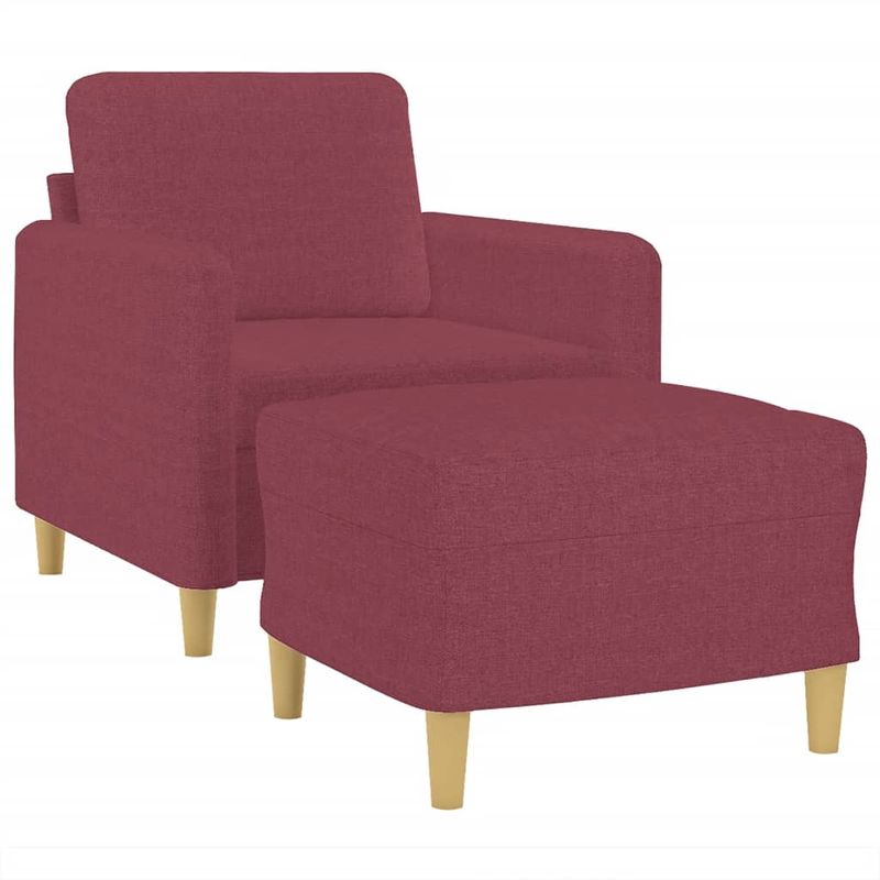 Casa si Gradina - Mobilier - Scaune si fotolii - Fotolii - Fotoliu canapea cu taburet, rosu vin, 60 cm, material textil - Infinity.ro