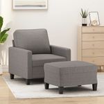 Casa si Gradina - Mobilier - Scaune si fotolii - Fotolii - Fotoliu canapea cu taburet, taupe, 60 cm, material textil - Infinity.ro