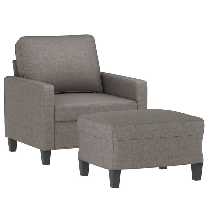 Casa si Gradina - Mobilier - Scaune si fotolii - Fotolii - Fotoliu canapea cu taburet, taupe, 60 cm, material textil - Infinity.ro