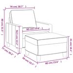 Casa si Gradina - Mobilier - Scaune si fotolii - Fotolii - Fotoliu canapea cu taburet, taupe, 60 cm, material textil - Infinity.ro