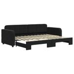 Casa si Gradina - Mobilier - Paturi si accesorii - Paturi - Pat de zi cu extensie, negru, 80x200 cm, catifea - Infinity.ro
