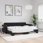 Casa si Gradina - Mobilier - Paturi si accesorii - Paturi - Pat de zi cu extensie, negru, 80x200 cm, catifea - Infinity.ro