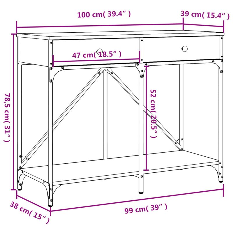 Casa si Gradina - Mobilier - Comode si corpuri - Console - Masuta consola, negru, 100x39x78,5 cm, lemn compozit - Infinity.ro
