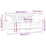 Casa si Gradina - Mobilier - Canapele si coltare - Canapele - Canapea cu 3 locuri cu pernute, rosu vin 180 cm piele ecologica - Infinity.ro