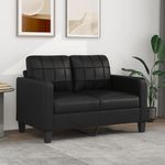Casa si Gradina - Mobilier - Canapele si coltare - Canapele - Canapea cu 2 locuri, negru, 120 cm, piele ecologica - Infinity.ro