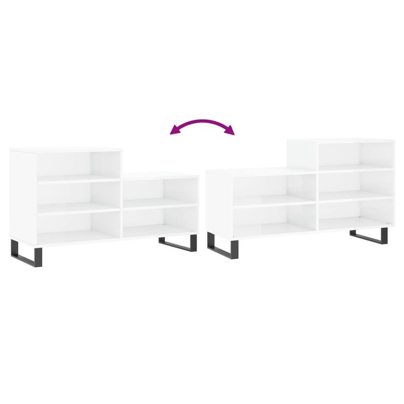 Casa si Gradina - Mobilier - Organizare si depozitare - Organizator incaltaminte - Pantofar, alb extralucios, 102x36x60 cm, lemn compozit - Infinity.ro