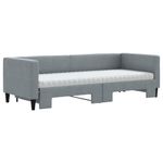 Casa si Gradina - Mobilier - Paturi si accesorii - Paturi - Pat de zi cu extensie si saltele, gri deschis, 80x200 cm textil - Infinity.ro