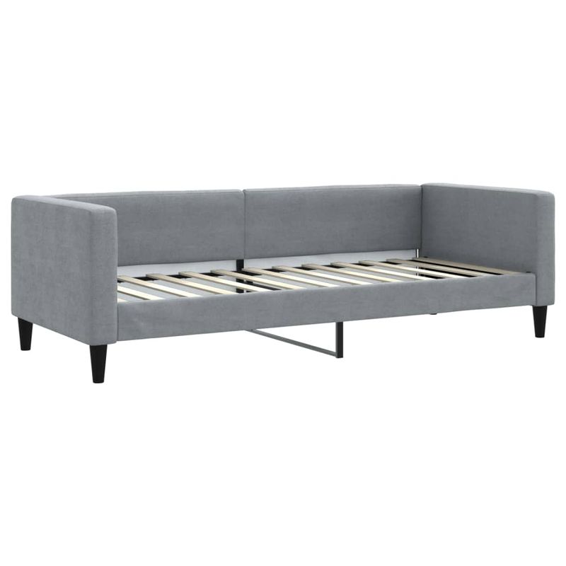 Casa si Gradina - Mobilier - Paturi si accesorii - Paturi - Pat de zi cu extensie si saltele, gri deschis, 80x200 cm textil - Infinity.ro