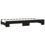 Casa si Gradina - Mobilier - Paturi si accesorii - Paturi - Pat de zi cu extensie si saltele, negru, 90x190 cm, textil - Infinity.ro