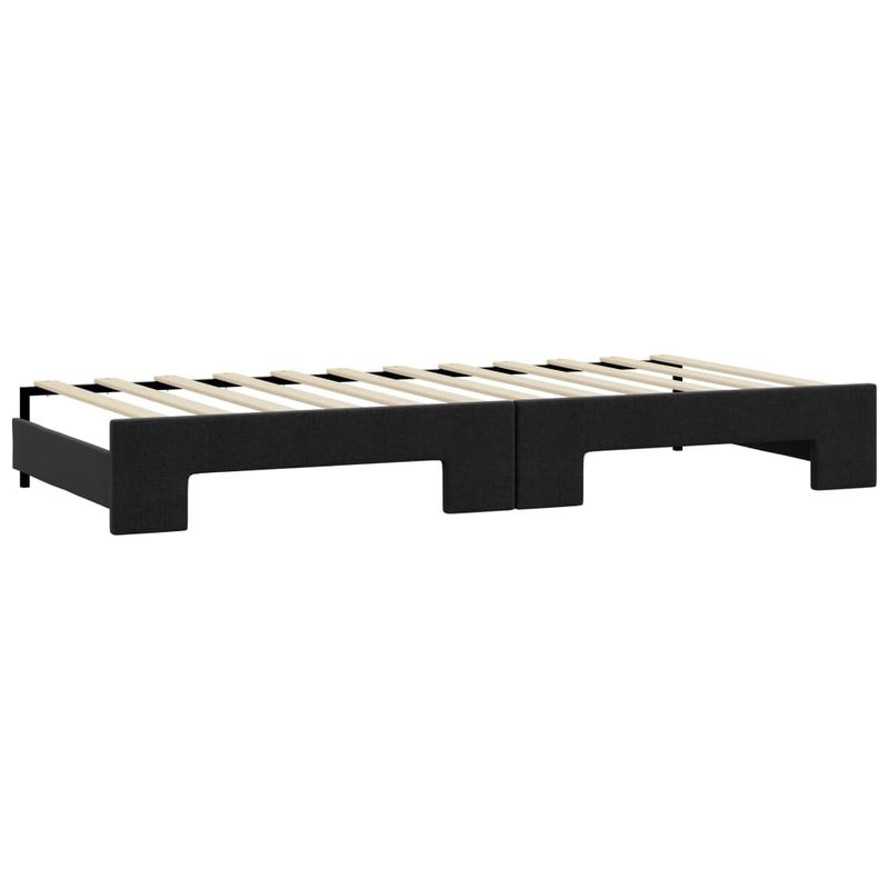 Casa si Gradina - Mobilier - Paturi si accesorii - Paturi - Pat de zi cu extensie si saltele, negru, 90x190 cm, textil - Infinity.ro