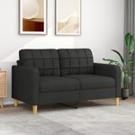 Casa si Gradina - Mobilier - Canapele si coltare - Canapele - Canapea cu 2 locuri, negru, 140 cm, material textil - Infinity.ro