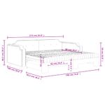 Casa si Gradina - Mobilier - Paturi si accesorii - Paturi - Pat de zi cu extensie si saltele, negru, 90x190 cm, textil - Infinity.ro