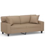 Casa si Gradina - Mobilier - Canapele si coltare - Canapele - Canapea cu 2 locuri cu pernute, cappuccino, 140 cm, piele eco. - Infinity.ro