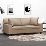 Casa si Gradina - Mobilier - Canapele si coltare - Canapele - Canapea cu 2 locuri cu pernute, cappuccino, 140 cm, piele eco. - Infinity.ro