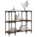 Casa si Gradina - Mobilier - Comode si corpuri - Console - Masuta consola, stejar fumuriu, 102x35x90 cm, lemn prelucrat - Infinity.ro