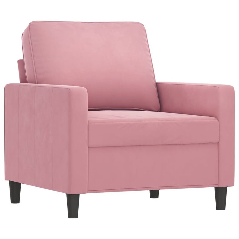 Casa si Gradina - Mobilier - Scaune si fotolii - Fotolii - Fotoliu canapea cu taburet, roz, 60 cm, catifea - Infinity.ro