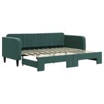 Casa si Gradina - Mobilier - Paturi si accesorii - Paturi - Pat de zi cu extensie, verde inchis, 90x200 cm, catifea - Infinity.ro