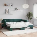 Casa si Gradina - Mobilier - Paturi si accesorii - Paturi - Pat de zi cu extensie, verde inchis, 90x200 cm, catifea - Infinity.ro
