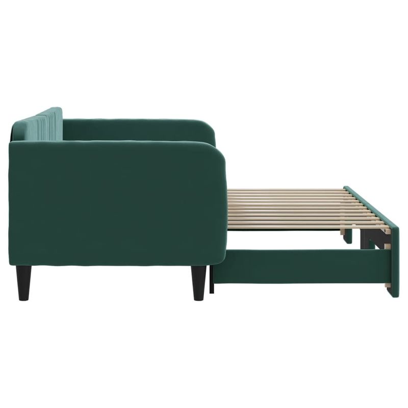 Casa si Gradina - Mobilier - Paturi si accesorii - Paturi - Pat de zi cu extensie, verde inchis, 90x200 cm, catifea - Infinity.ro
