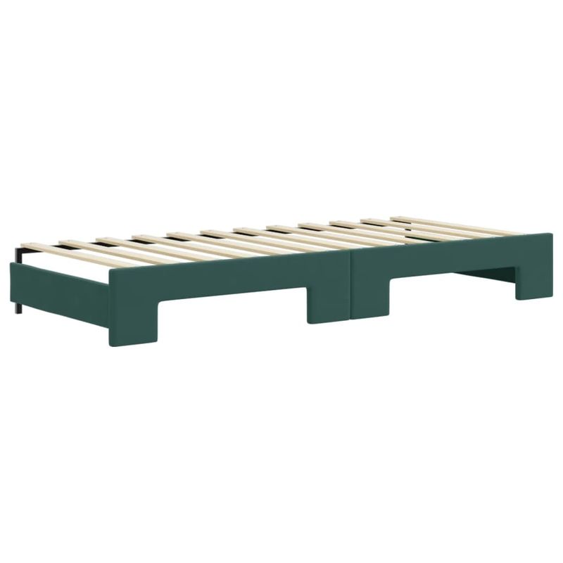 Casa si Gradina - Mobilier - Paturi si accesorii - Paturi - Pat de zi cu extensie, verde inchis, 90x200 cm, catifea - Infinity.ro
