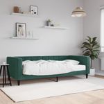 Casa si Gradina - Mobilier - Paturi si accesorii - Paturi - Pat de zi cu saltea, verde inchis, 90x200 cm, catifea - Infinity.ro