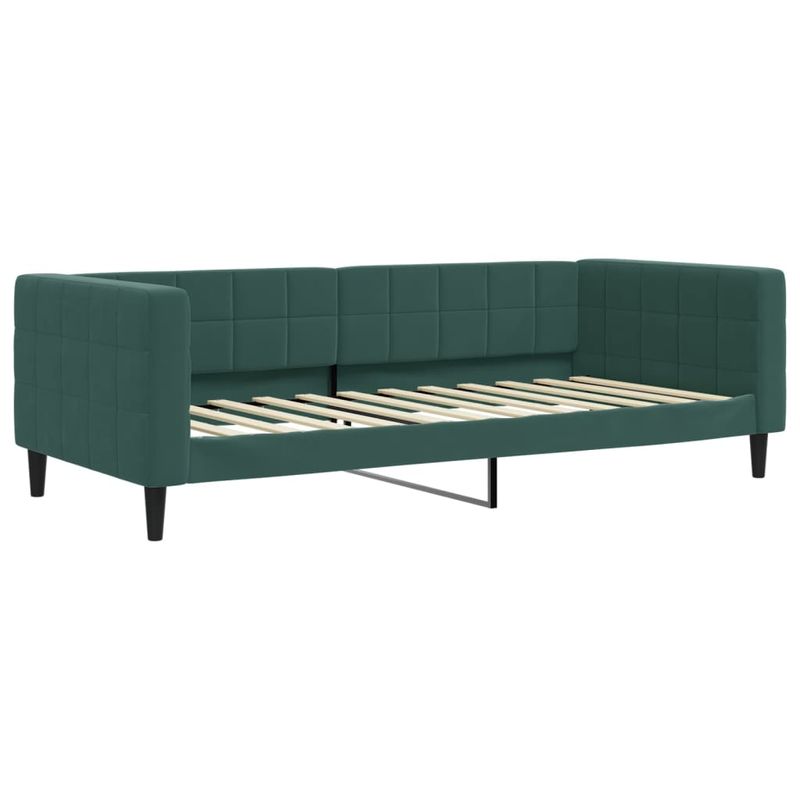 Casa si Gradina - Mobilier - Paturi si accesorii - Paturi - Pat de zi cu saltea, verde inchis, 90x200 cm, catifea - Infinity.ro