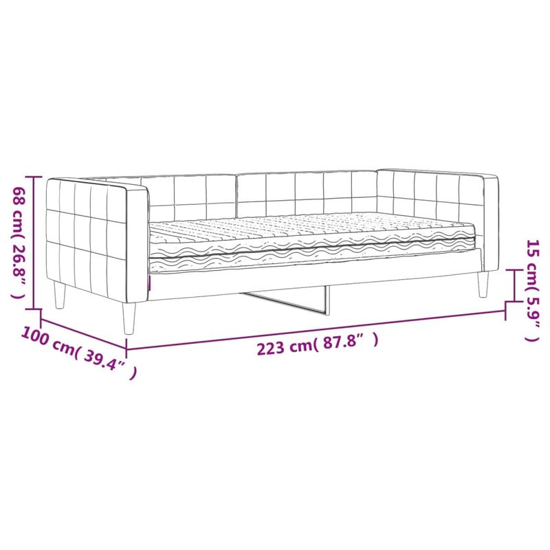 Casa si Gradina - Mobilier - Paturi si accesorii - Paturi - Pat de zi cu saltea, verde inchis, 90x200 cm, catifea - Infinity.ro