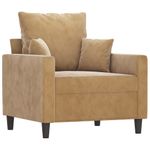 Casa si Gradina - Mobilier - Scaune si fotolii - Fotolii - Fotoliu canapea cu taburet, maro, 60 cm, catifea - Infinity.ro
