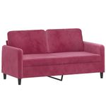 Casa si Gradina - Mobilier - Canapele si coltare - Canapele - Canapea cu 2 locuri cu pernute, rosu vin, 140 cm, catifea - Infinity.ro