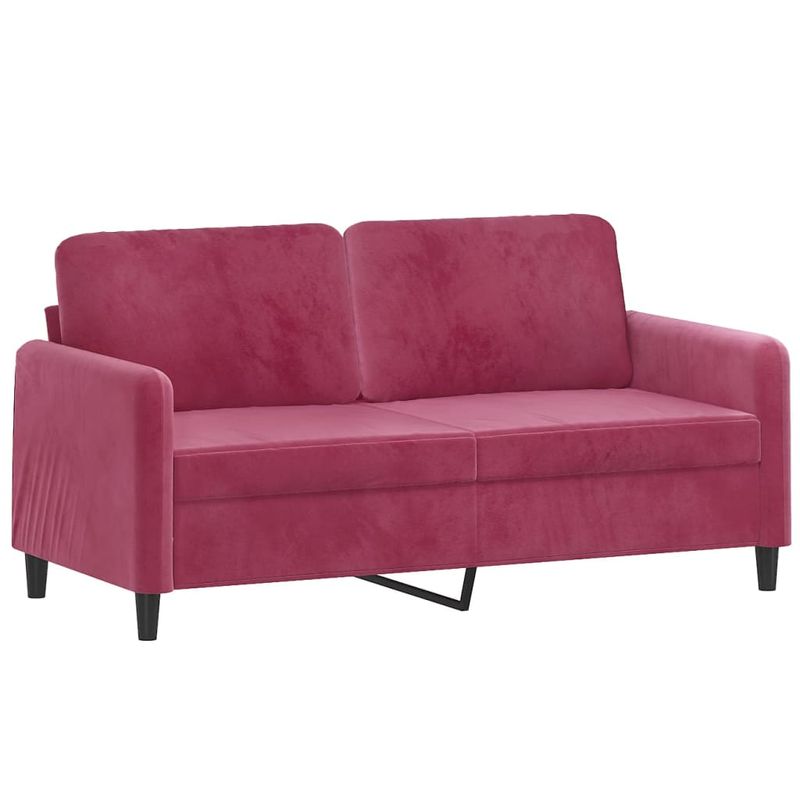 Casa si Gradina - Mobilier - Canapele si coltare - Canapele - Canapea cu 2 locuri cu pernute, rosu vin, 140 cm, catifea - Infinity.ro