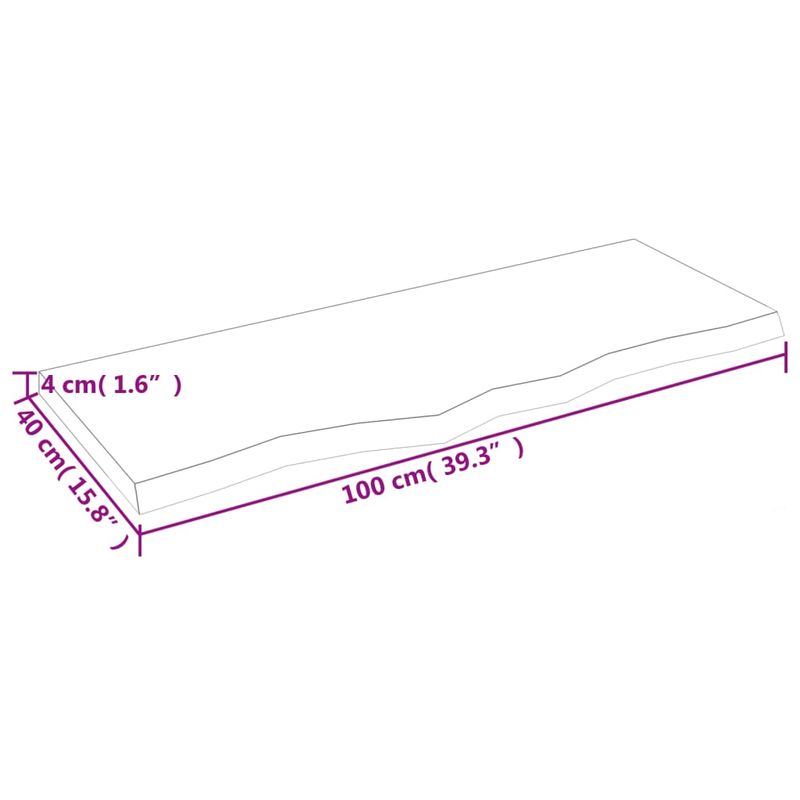 Casa si Gradina - Mobilier - Feronerie si accesorii mobila - Blat de masa maro 100x40x(2-4) cm, lemn masiv stejar tratat, maro deschis - Infinity.ro
