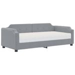 Casa si Gradina - Mobilier - Paturi si accesorii - Paturi - Pat de zi cu saltea, gri deschis, 80x200 cm, textil - Infinity.ro
