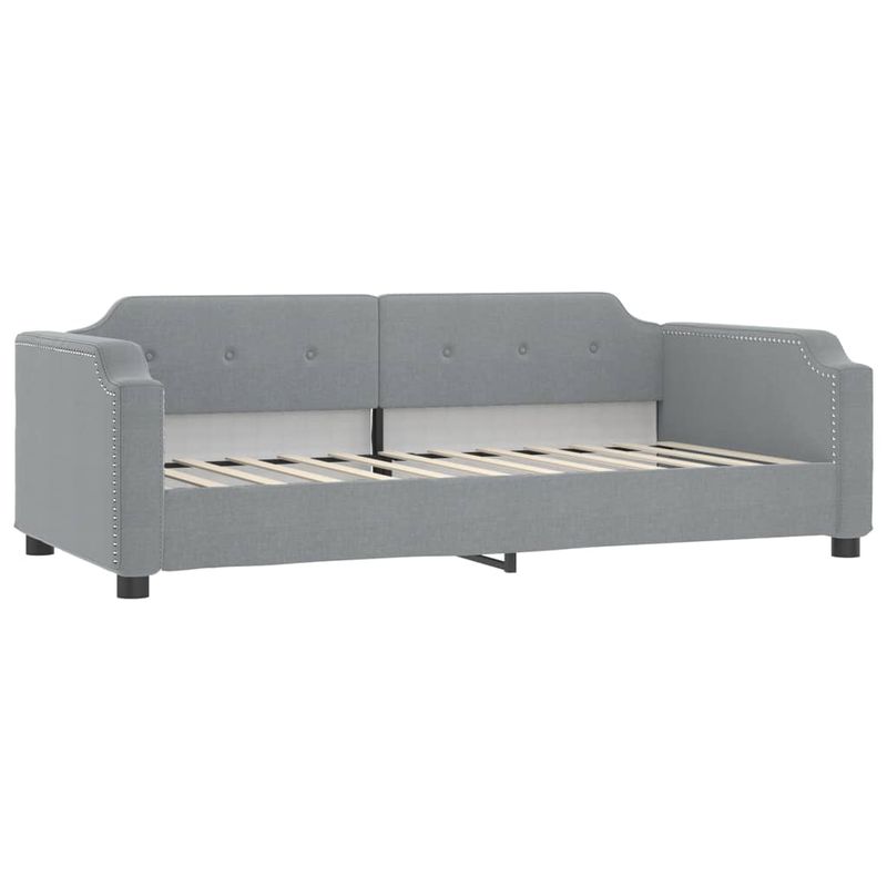 Casa si Gradina - Mobilier - Paturi si accesorii - Paturi - Pat de zi cu saltea, gri deschis, 80x200 cm, textil - Infinity.ro