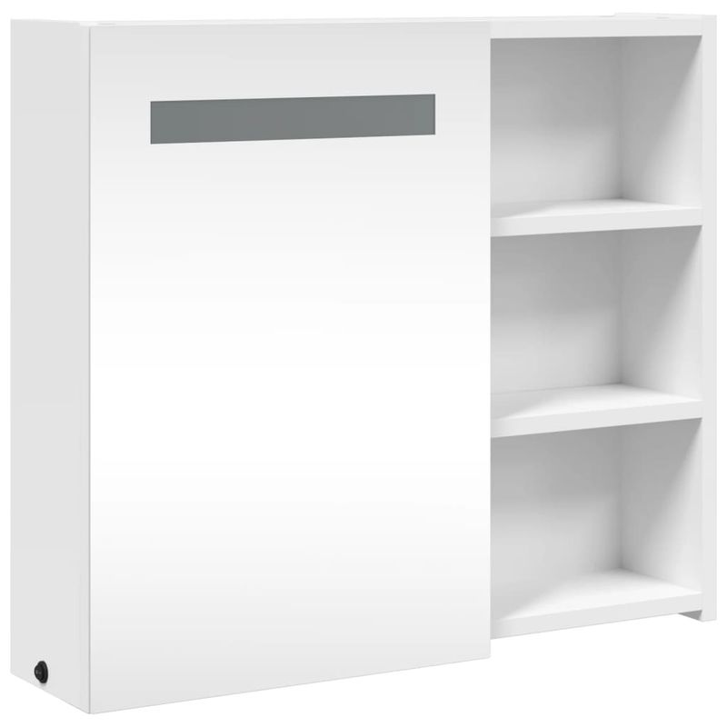 Casa si Gradina - Mobilier - Mobilier baie - Corpuri baie - Dulap cu oglinda de baie cu lumina LED, alb, 60x13x52 cm - Infinity.ro