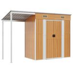 Casa si Gradina - Gradina si terasa - Casute de gradina - Sopron gradina, acoperis extins, maro deschis, 277x110,5x181 cm, otel - Infinity.ro