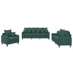 Casa si Gradina - Mobilier - Seturi de mobilier - Seturi living - Set de canapele cu perne, 3 piese, verde inchis, catifea - Infinity.ro