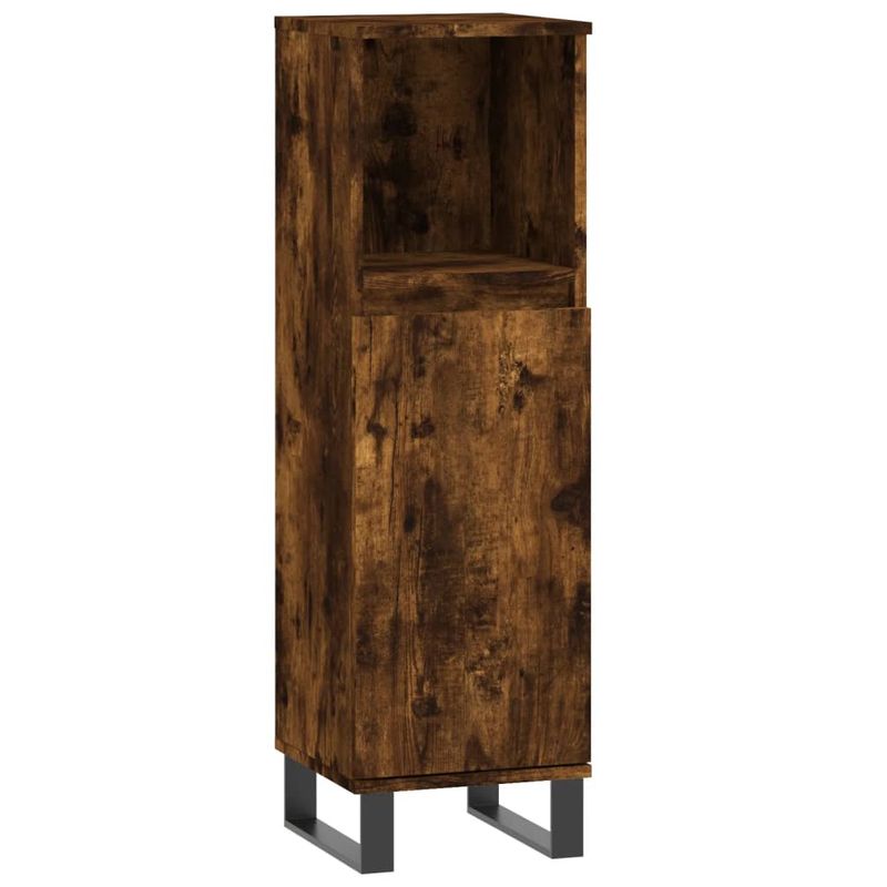 Casa si Gradina - Mobilier - Seturi de mobilier - Seturi baie - Set mobilier de baie, 3 piese, stejar fumuriu, lemn prelucrat - Infinity.ro