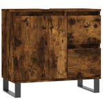 Casa si Gradina - Mobilier - Seturi de mobilier - Seturi baie - Set mobilier de baie, 3 piese, stejar fumuriu, lemn prelucrat - Infinity.ro