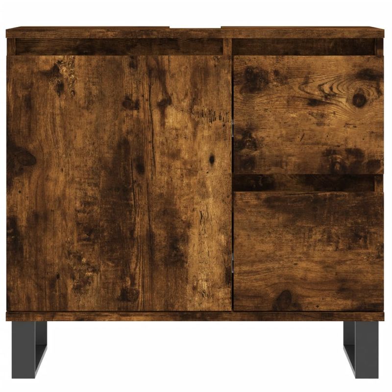 Casa si Gradina - Mobilier - Seturi de mobilier - Seturi baie - Set mobilier de baie, 3 piese, stejar fumuriu, lemn prelucrat - Infinity.ro