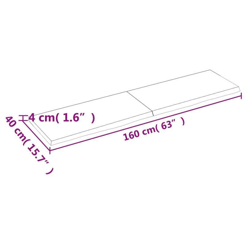 Casa si Gradina - Mobilier - Mobilier baie - Blaturi baie - Blat de baie, maro deschis, 160x40x(2-4) cm, lemn masiv tratat - Infinity.ro