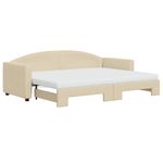Casa si Gradina - Mobilier - Paturi si accesorii - Paturi - Pat de zi cu extensie si saltele, crem, 80x200 cm, textil - Infinity.ro