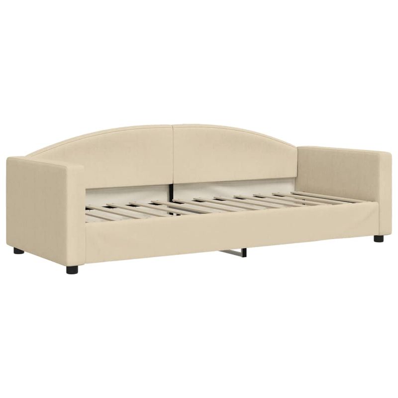 Casa si Gradina - Mobilier - Paturi si accesorii - Paturi - Pat de zi cu extensie si saltele, crem, 80x200 cm, textil - Infinity.ro