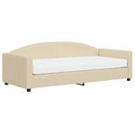 Casa si Gradina - Mobilier - Paturi si accesorii - Paturi - Pat de zi cu saltea, crem, 90x200 cm, textil - Infinity.ro