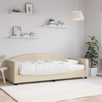 Casa si Gradina - Mobilier - Paturi si accesorii - Paturi - Pat de zi cu saltea, crem, 90x200 cm, textil - Infinity.ro